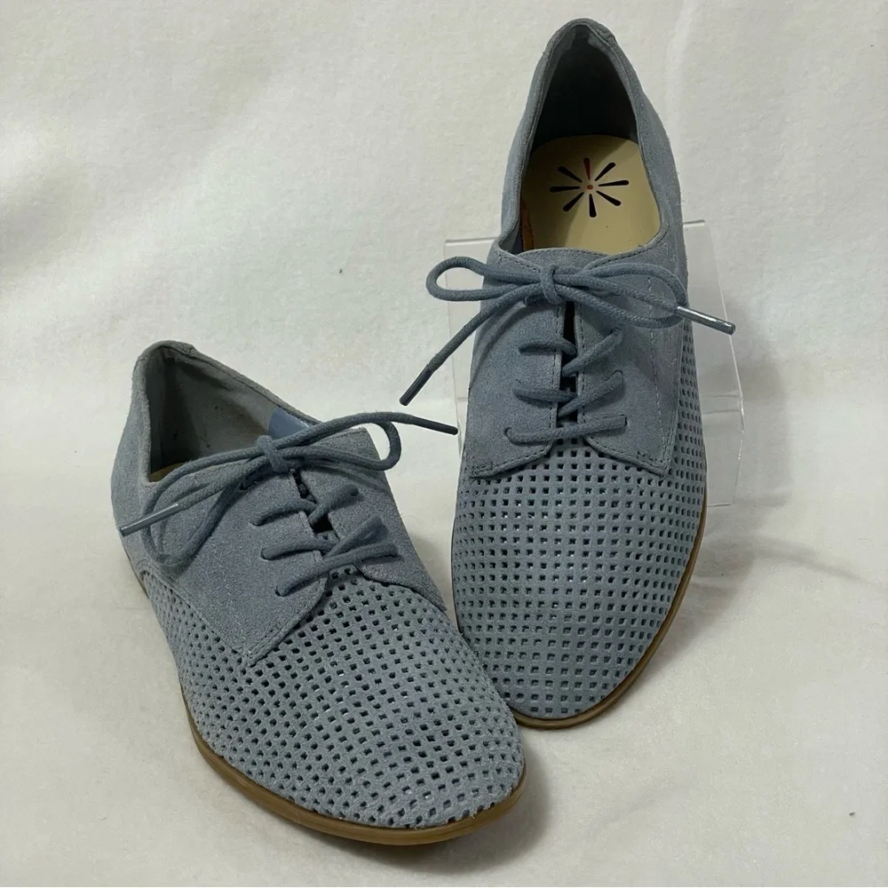 Isaac Mizrahi Live Suede Oxford Light Blue sz 6.5 Blokecore Office‎ Casual